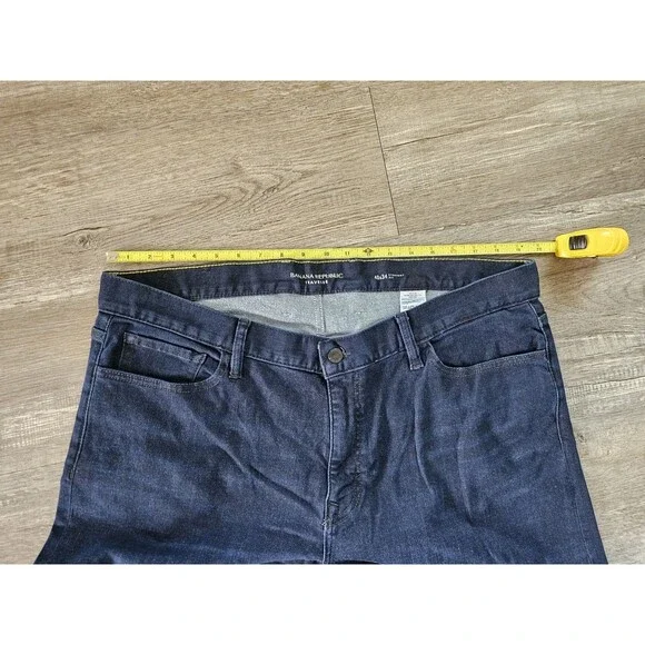 Banana Republic Traveler Straight Fit Mens Denim Jean Size 40×34 :Dark Blue - Picture 5 of 6